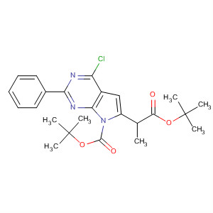 Tert-butyl 6-(2-(tert-butoxycarbonyl)ethyl)-4-chloro-2-phenyl-7h-pyrrolo[2,3-d]pyrimidine-7-carboxylate Structure,343633-09-0Structure