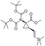 Cyclopropanecarboxylic acid, 1-[bis[(1,1-dimethylethoxy)carbonyl]amino]-2-[(1E)-2-(trimethylsilyl)ethenyl]-, methyl ester, (1R,2R)- Structure,352207-81-9Structure