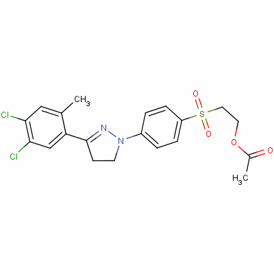 2-[[4-[3-(4,5-Dichloro-2-methylphenyl)-4,5-dihydro-1h-pyrazol-1-yl ]phenyl ]sulphonyl ]ethyl acetate Structure,35441-14-6Structure