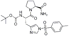 Tert-butyl((s)-1-((s)-2-carbamoylpyrrolidin-1-yl)-1-oxo-3-(1-tosyl-1h-imidazol-4-yl)propan-2-yl)carbamate Structure,35899-49-1Structure