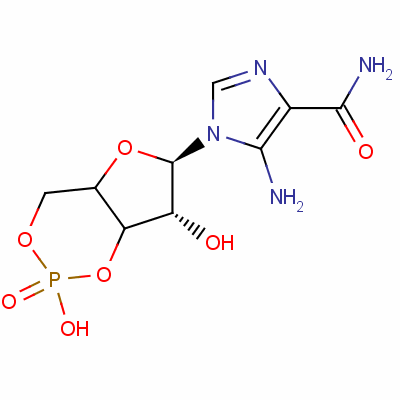 5-Amino-1-(2,7-dihydroxy-2-oxidotetrahydro-4h-furo[3,2-d][1,3,2]dioxaphosphinin-6-yl)-1h-imidazole-4-carboxamide Structure,35908-14-6Structure