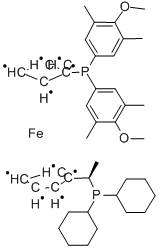 (R)-1-[(S)-2-(Di-(4-methoxy-3,5-dimethylphenyl)phosphino)ferrocenyl]ethyl-dicyclohexylphosphine Structure,360048-63-1Structure