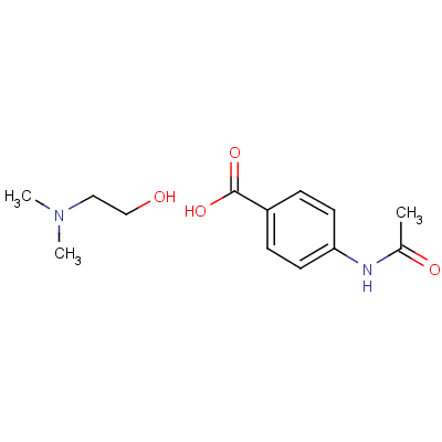 4-(Acetamido)benzoic acid, compound with 2-(dimethylamino)ethanol (1:1) Structure,3635-74-3Structure