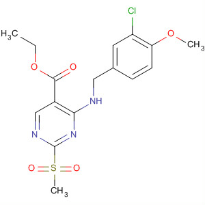 4-[[(3-Chloro-4-methoxyphenyl)methyl]amino]-2-(methylsulfonyl)-5-pyrimidinecarboxylic acid ethyl ester Structure,372117-76-5Structure