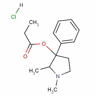 1,2-Dimethyl-3-phenylpyrrolidin-3-yl propionate hydrochloride Structure,3734-16-5Structure