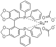 Diacetato[(s)-(-)-5,5’-bis(diphenylphosphino)-4,4’-bi-1,3-benzodioxole]ruthenium(ii) Structure,373650-12-5Structure