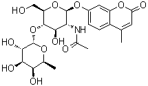 4-Methylumbelliferyl 2-acetamido-2-deoxy-4-o-(α-l-fucopyranosyl)-β-d-glucopyranoside Structure,383160-13-2Structure