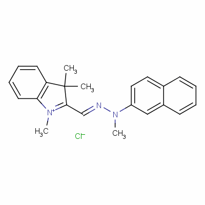 N-methyl-n-[(1,3,3-trimethylindol-1-ium-2-yl)methylideneamino]naphthalen-2-amine chloride Structure,38936-33-3Structure