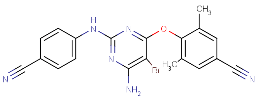 4-[6-Amino-5-bromo-2-[(4-cyanophenyl)amino]pyrimidin-4-yl ]oxy-3,5-dimethyl-benzonitrile Structure,394729-17-0Structure