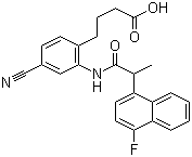 4-Cyano-2-[[2-(4-fluoro-1-naphthalenyl)-1-oxopropyl]amino]Benzenebutanoic acid Structure,402473-54-5Structure