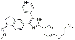 5-(2-(4-(2-(Dimethylamino)ethoxy)phenyl)-5-(pyridin-4-yl)-1h-imidazol-4-yl)-2,3-dihydro-1h-inden-1-oneo-methyloxime Structure,405554-85-0Structure