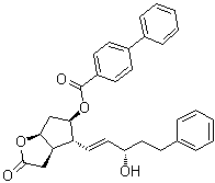 (3Ar,4r,5r,6as)-hexahydro-4-[(1e,3s)-3-hydroxy-5-phenyl-1-penten-1-yl]-2-oxo-2h-cyclopenta[b]furan-5-yl ester [1,1’-biphenyl]-4-carboxylic acid Structure,41639-73-0Structure