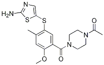 1-(4-(5-(2-Aminothiazol-5-ylthio)-2-methoxy-4-methylbenzoyl)piperazin-1-yl)ethanone Structure,439578-98-0Structure