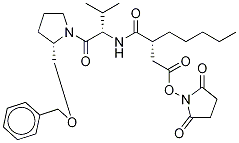 3-(R)-[1-(2-(s)-benzyloxymethyl-pyrrolidine-1-carbonyl)-2-(s)-methyl-propylcarbamoyl)-octanoic acid n-hydroxysuccinimidyl ester Structure,460754-32-9Structure