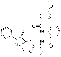 Benzamide, n-[(1s)-1-[[(2,3-dihydro-1,5-dimethyl-3-oxo-2-phenyl-1h-pyrazol-4-yl)amino]carbonyl]-2-methylpropyl]-2-[(4-methoxybenzoyl)amino]-(9ci) Structure,471259-67-3Structure