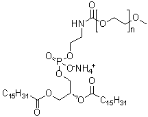 1,2-Dipalmitoyl-sn-glycero-3-phosphoethanolamine-n-[methoxy(polyethylene glycol)-1000] (ammonium sal Structure,474922-84-4Structure