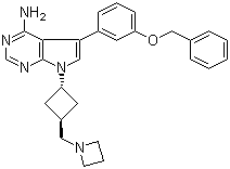 7-[Trans-3-(1-Azetidinylmethyl)cyclobutyl]-5-[3-(phenylmethoxy)phenyl]-7H-pyrrolo[2,3-d]pyrimidin-4-amine Structure,475488-34-7Structure