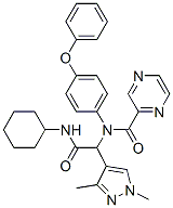 Pyrazinecarboxamide, n-[2-(cyclohexylamino)-1-(1,3-dimethyl-1h-pyrazol-4-yl)-2-oxoethyl]-n-(4-phenoxyphenyl)-(9ci) Structure,478341-98-9Structure