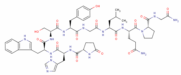 Pyr-his-trp-ser-tyr-gly-leu-gln-pro-gly-nh2 Structure,47922-48-5Structure