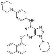 9-Cyclohexyl-n-[4-(4-morpholinyl)phenyl]-2-(1-naphthalenyloxy)-9h-purin-6-amine Structure,483367-10-8Structure