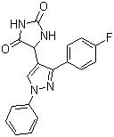 5-(3-(4-Fluorophenyl)-1-phenyl-1h-pyrazol-4-yl)imidazolidine-2,4-dione Structure,484049-04-9Structure