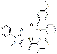 Benzamide, n-[1-[[(2,3-dihydro-1,5-dimethyl-3-oxo-2-phenyl-1h-pyrazol-4-yl)amino]carbonyl]-2-methylpropyl]-2-[(4-methoxybenzoyl)amino]-(9ci) Structure,485810-18-2Structure