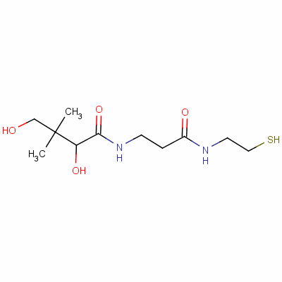 (R)-2,4-dihydroxy-n-[3-[(2-mercaptoethyl)amino]-3-oxopropyl]-3,3-dimethylbutyramide Structure,496-65-1Structure