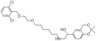 (1R)-2-[[6-[2-[(2,6-dichlorobenzyl)oxy]ethoxy]hexyl]amino]-1-(2,2-dimethyl-4h-1,3-benzodioxin-6-yl)ethanol Structure,503068-37-9Structure