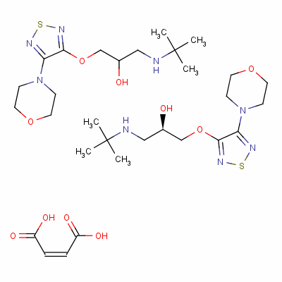 (R)-bis[3-[3-(tert-butylamino)-2-hydroxypropoxy]-4-morpholino-1,2,5-thiadiazole] maleate Structure,50929-98-1Structure