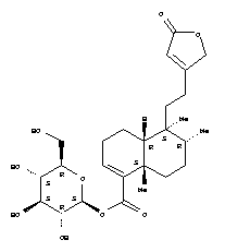 β-d-glucopyranose 1-[(4ar)-5β-[2-(2,5-dihydro-5-oxofuran-3-yl)ethyl ]-3,4,4a,5,6,7,8,8a-octahydro-5,6α,8aβ-trimethyl-1-naphthalenecarboxylate] Structure,51419-52-4Structure