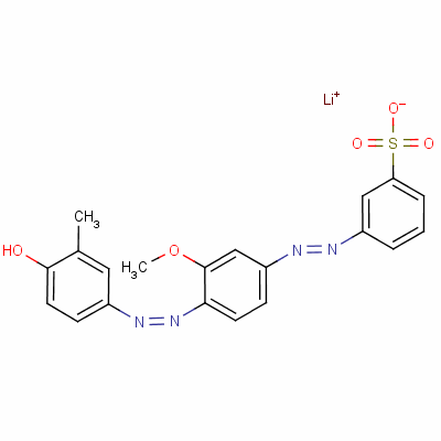 Lithium 3-[[4-[(4-hydroxy-3-methylphenyl )azo]-3-methoxyphenyl ]azo]benzenesulphonate Structure,51988-24-0Structure