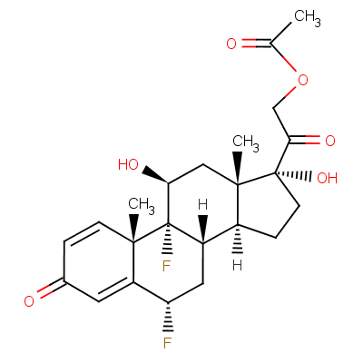 6Alpha,9-difluoro-11beta,17,21-trihydroxypregna-1,4-diene-3,20-dione 21-acetate Structure,52-70-0Structure