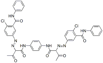 3,3’-[1,4-Phenylenebis[imino(1-acetyl-2-oxo-2,1-ethanediyl)azo]]bis(6-chloro-n-phenylbenzamide) Structure,52298-43-8Structure