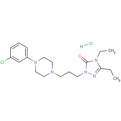 2-[3-[4-(3-Chlorophenyl)piperazin-1-yl ]propyl ]-4,5-diethyl-2,4-dihydro-3h-1,2,4-triazol-3-one hydrochloride Structure,52942-37-7Structure