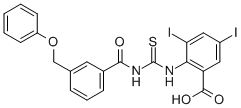 3,5-Diiodo-2-[[[[3-(phenoxymethyl)benzoyl ]amino]thioxomethyl ]amino]-benzoic acid Structure,530130-80-4Structure