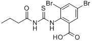 3,5-Dibromo-2-[[[(1-oxobutyl)amino]thioxomethyl ]amino]-benzoic acid Structure,530139-20-9Structure