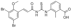 Benzoic acid,3-[[[[3-(3,5-dibromo-2-methoxyphenyl)-1-oxo-2-propenyl ]amino]thioxomethyl ]amino]-2-methyl- Structure,530146-60-2Structure