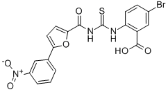 5-Bromo-2-[[[[[5-(3-nitrophenyl)-2-furanyl ]carbonyl ]amino]thioxomethyl ]amino]-benzoic acid Structure,530147-00-3Structure