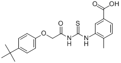 3-[[[[[4-(1,1-Dimethylethyl)phenoxy]acetyl ]amino]thioxomethyl ]amino]-4-methyl-benzoic acid Structure,530147-78-5Structure