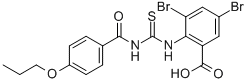 3,5-Dibromo-2-[[[(4-propoxybenzoyl)amino]thioxomethyl ]amino]-benzoic acid Structure,530152-38-6Structure