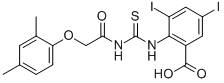 2-[[[[(2,4-Dimethylphenoxy)acetyl ]amino]thioxomethyl ]amino]-3,5-diiodo-benzoic acid Structure,530153-51-6Structure