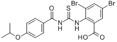 3,5-Dibromo-2-[[[[4-(1-methylethoxy)benzoyl ]amino]thioxomethyl ]amino]-benzoic acid Structure,530153-91-4Structure