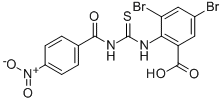 3,5-Dibromo-2-[[[(4-nitrobenzoyl)amino]thioxomethyl ]amino]-benzoic acid Structure,530154-01-9Structure