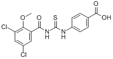 4-[[[(3,5-Dichloro-2-methoxybenzoyl)amino]thioxomethyl ]amino]-benzoic acid Structure,530156-21-9Structure