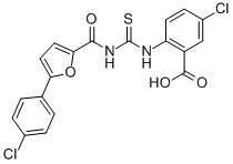 5-Chloro-2-[[[[[5-(4-chlorophenyl)-2-furanyl ]carbonyl ]amino]thioxomethyl ]amino]-benzoic acid Structure,531520-79-3Structure