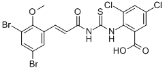 3,5-Dichloro-2-[[[[3-(3,5-dibromo-2-methoxyphenyl)-1-oxo-2-propenyl ]amino]thioxomethyl ]amino]-benzoic acid Structure,531533-76-3Structure