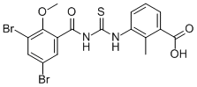 3-[[[(3,5-Dibromo-2-methoxybenzoyl)amino]thioxomethyl ]amino]-2-methyl-benzoic acid Structure,531542-06-0Structure