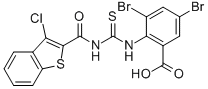 3,5-Dibromo-2-[[[[(3-chlorobenzo[b]thien-2-yl)carbonyl ]amino]thioxomethyl ]amino]-benzoic acid Structure,531544-38-4Structure