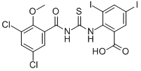 2-[[[(3,5-Dichloro-2-methoxybenzoyl)amino]thioxomethyl ]amino]-3,5-diiodo-benzoic acid Structure,532408-56-3Structure