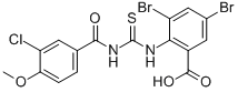 3,5-Dibromo-2-[[[(3-chloro-4-methoxybenzoyl)amino]thioxomethyl ]amino]-benzoic acid Structure,532409-15-7Structure